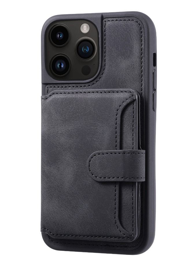 iPhone 15 Pro Max Case with RFID Blocking Credit Card Holder, PU Leather Kickstand Card Slots Protective Case Cover, Luxury Flip Wallet Case for iPhone 15 Pro Max 6.7", Black  - Image 3