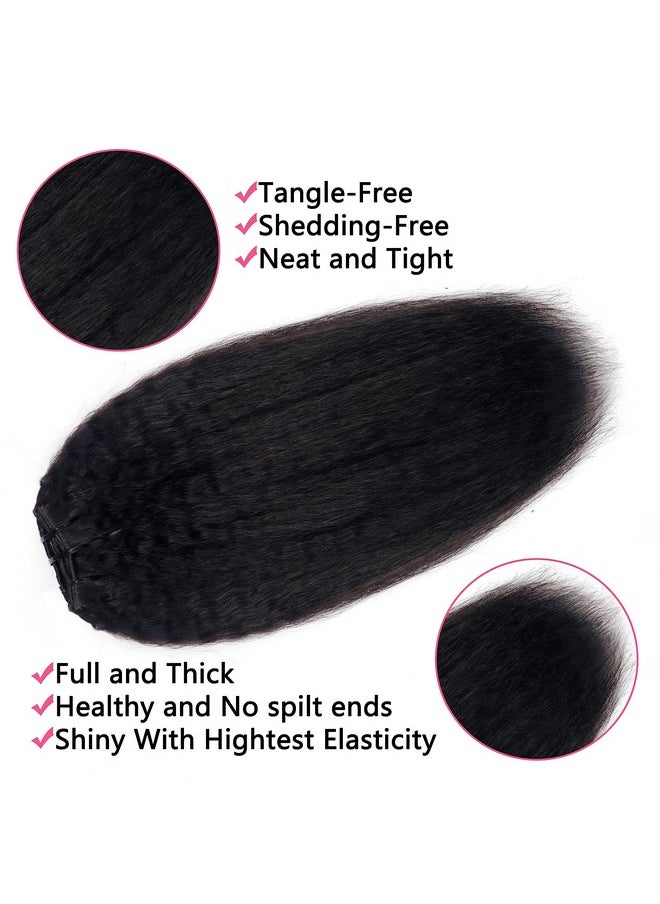 Mihugass - Mihugass Clip in Hair Extensions Real Human Hair Clip ins Double Weft Kinky Straight Clip ins for Women 120g 8pcs Clip on Hair Extensions Human Hair (18 Inch) - Image 1