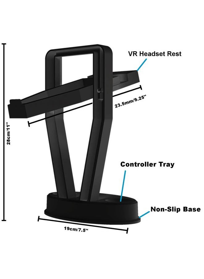 DigiCharge - Digicharge VR Headset Stand for Oculus Meta Quest 3S / Quest 3 / Quest 2 / Quest/PS VR Display Mount Station for Headset and Touch Controllers, VR Storage Holder Stand with Base for Controllers - Image 1