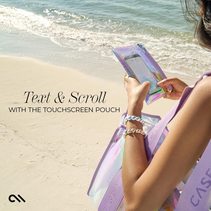 Case-Mate Soap Bubble Large Tote Bag - Iridescent Shoulder Bag with Phone Pouch - Tip-Proof Clear Waterproof Travel Tote for Women - Foldable & Washable Handbag for Work, Travel, Gym, Beach & Pool - Image 3