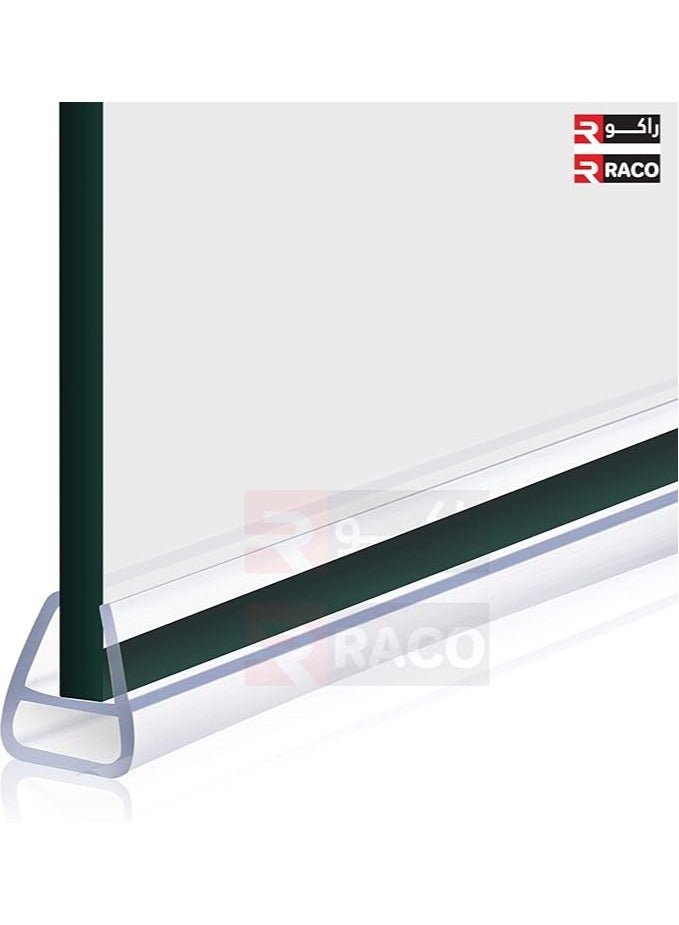 RACO Glass Door Seal Replacement PVC Splash Guard Seal Strip PVC Silicone Lip Seal for Frameless Glass 1.1 Meter x 2Pcs 10 mm, Round Lip  - Image 2