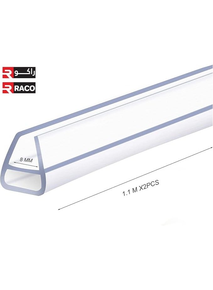 RACO Glass Door Seal Replacement PVC Splash Guard Seal Strip PVC Silicone Lip Seal for Frameless Glass 1.1 Meter x 2Pcs 10 mm, Round Lip  - Image 5