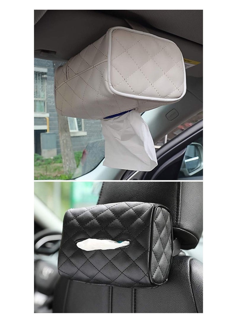 SYOSI Leather Car Tissue Holder, Car Backseat Extra Large Tissue Organization with Adjustable Strap and Zipper, PU Leather Backseat Tissue Case for Car/Truck (Brown) - Image 5