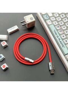 Generic Super Soft Silicone Data Cable For Apple For Iphone For Huawei For Xiaomi OPPO Mobile Phone Tablet PD Super Fast Charging-Color:0.5 M USB To For Iphone 12W-Model:Red  - Image 1