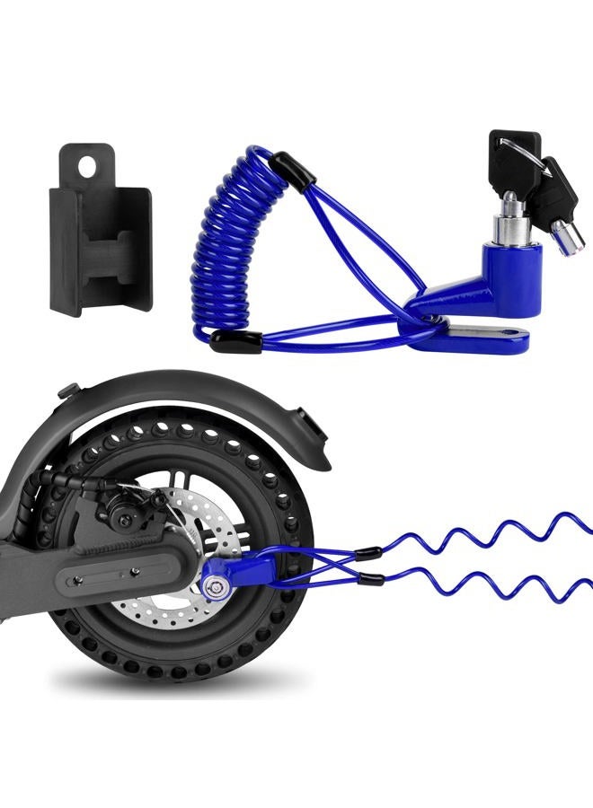 Ainiv Disc Brake Lock, E Scooter Lock Anti-Theft, Cable Bike Lock Waterproof 5FT /12mm Cable with 2 Keys for Scooter, Bike, Electric Bike, Skateboards, Strollers, Lawnmowers with Lock Holders-Blue - Image 1
