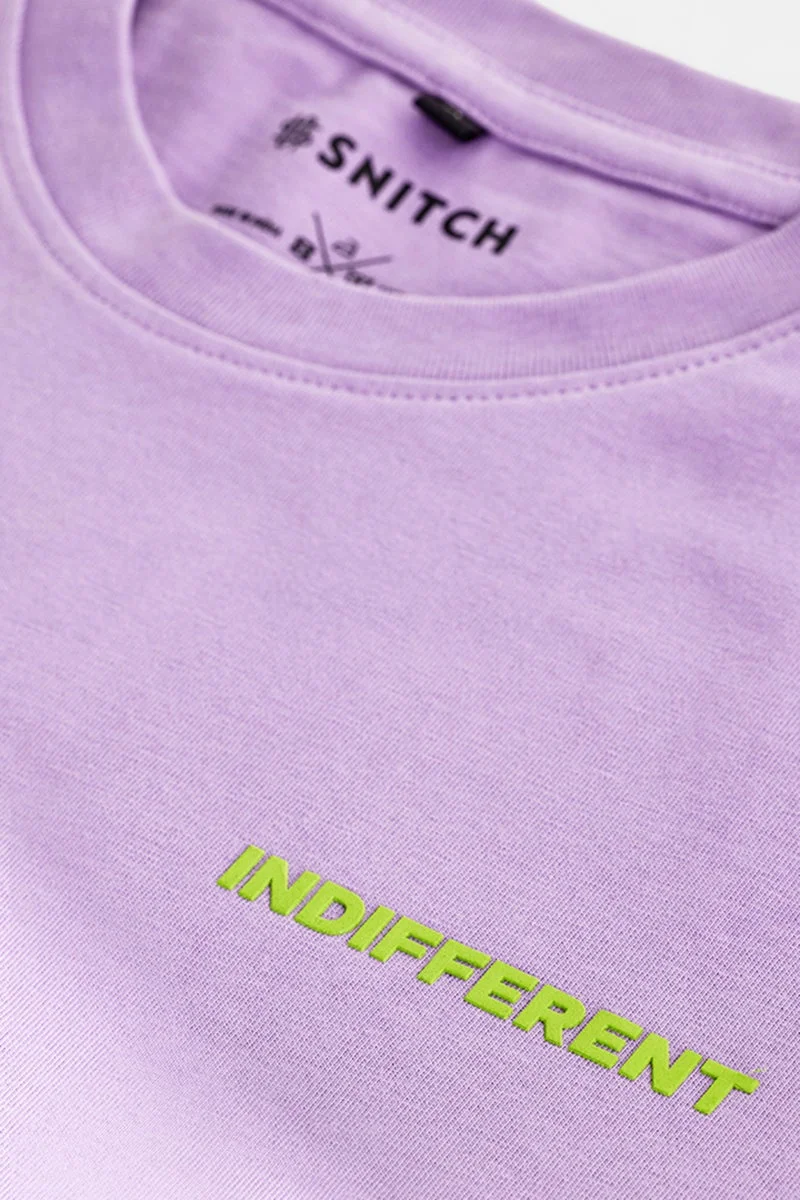 سنيتش Lavender Graphic Half Sleeve Regular Fit Streetwear T-Shirt