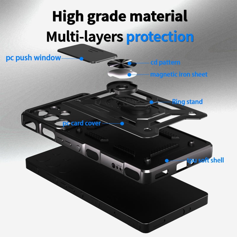 erorex For ZTE nubia RedMagic 10 Pro Sliding Camera Cover Design TPU+PC Phone Case(Black) - Image 4