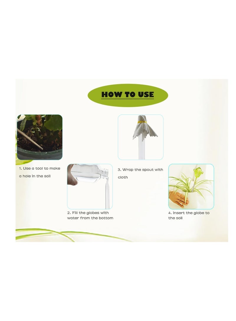 Captaintech Plant Watering Devices Self Watering Planter Insert Cactus Glass Plant Watering Bulbs Self Watering Bulbs for Vacation Water Bulbs Gifts for Plant Lovers - Image 3