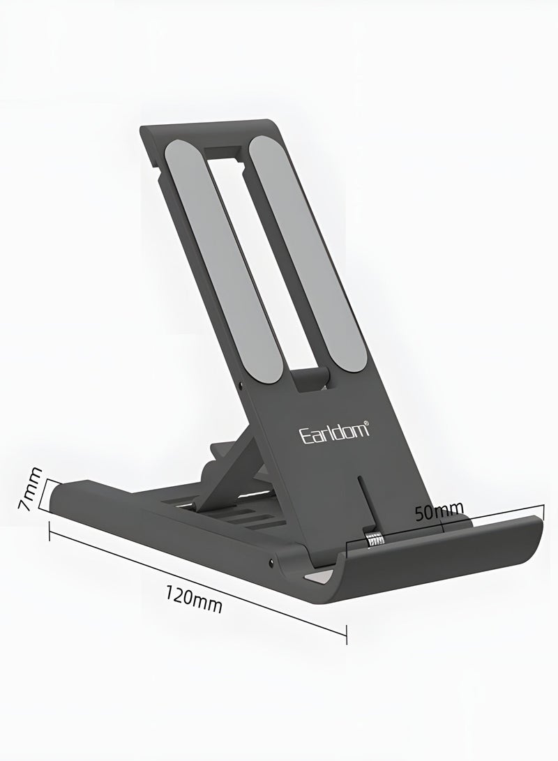 أيرلدوم حامل الهاتف المحمول القابل للطي من Earldom ET-EH161 حامل هاتف ذكي ممتاز قابل للطي مع حامل متعدد الزوايا للموبايل و التابلت  - أسود - Image 2