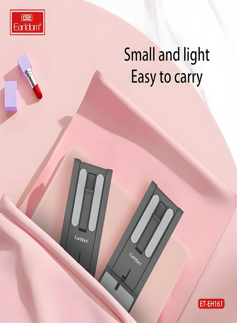 أيرلدوم حامل الهاتف المحمول القابل للطي من Earldom ET-EH161 حامل هاتف ذكي ممتاز قابل للطي مع حامل متعدد الزوايا للموبايل و التابلت  - أسود - Image 4