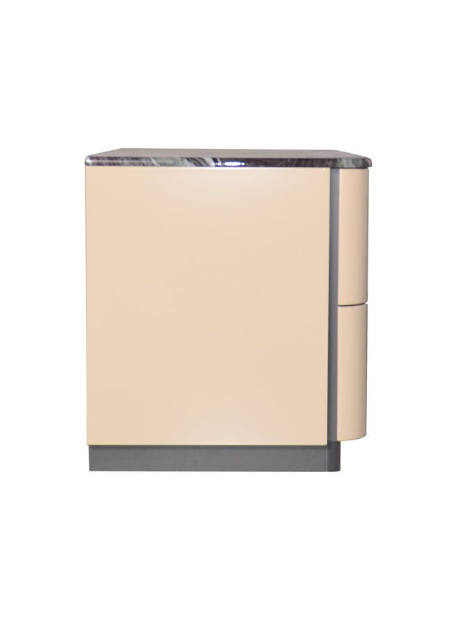 DANUBE HOME طاولة جانبية متعددة الوظائف مع درجين من هانسون - طاولة سرير موفرة للمساحة بتصميم حديث لغرفة النوم L72.5xW65xH115.3cm - رمادي داكن/كاكي - Image 3