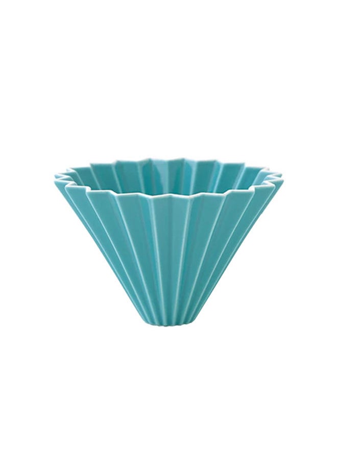 Origami - Ceramic Dripper M with Plastic Holder - Pour Over Coffee Maker - Compatible with VCF-02 and Wave 185 filters - Color Turquoise - Image 1