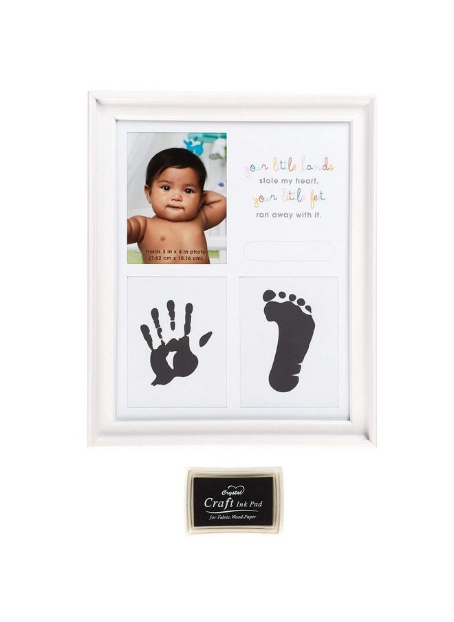 C.R. Gibson C.R. Gibson ''Your Little Hands Stole My Heart and Your Little Feet Ran Away with It'' Foot Print and Hand Print Baby Photo Frame, 8.75'' x 10.8''  - Image 1