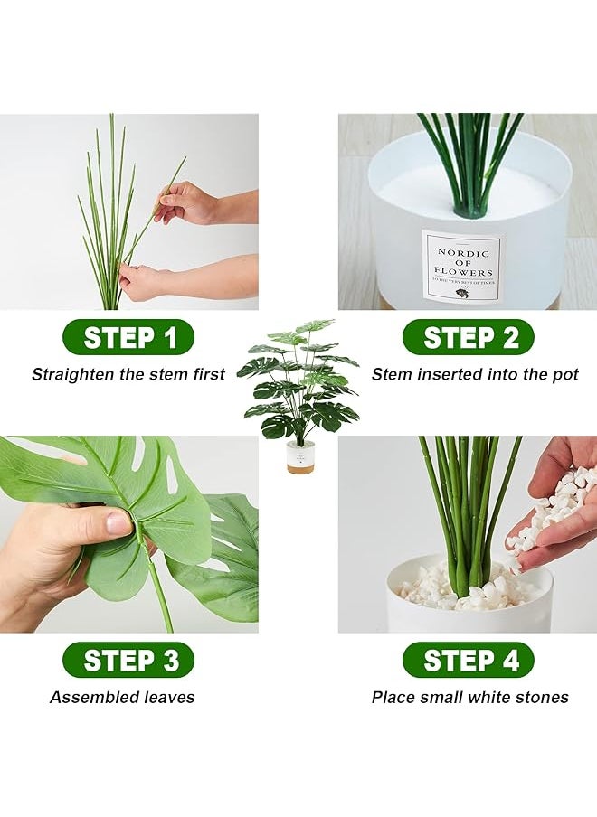 erorex 26 Inch Fake Plants Large Tropical Palm Tree Artificial Monstera Faux Plant Tree With Pot For Home Office Living Room Decor Indoor  - Image 3