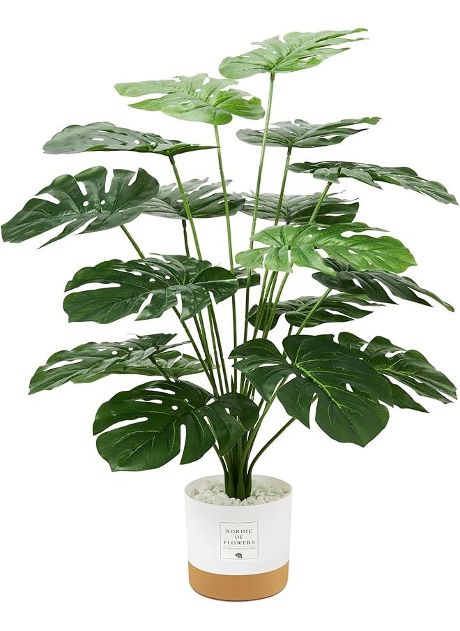 erorex 26 Inch Fake Plants Large Tropical Palm Tree Artificial Monstera Faux Plant Tree With Pot For Home Office Living Room Decor Indoor  - Image 1