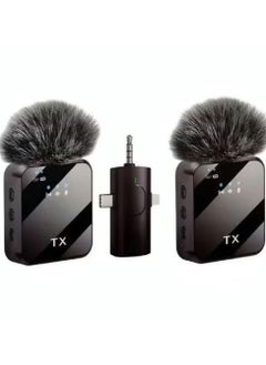 3-in-1 Wireless Lavalier Microphone for Live Video Recording – F11-2, High-Quality Lapel Mic for Smartphone, Camera & Computer, Clear Audio for Vlogging, Interviews, and Content Creation