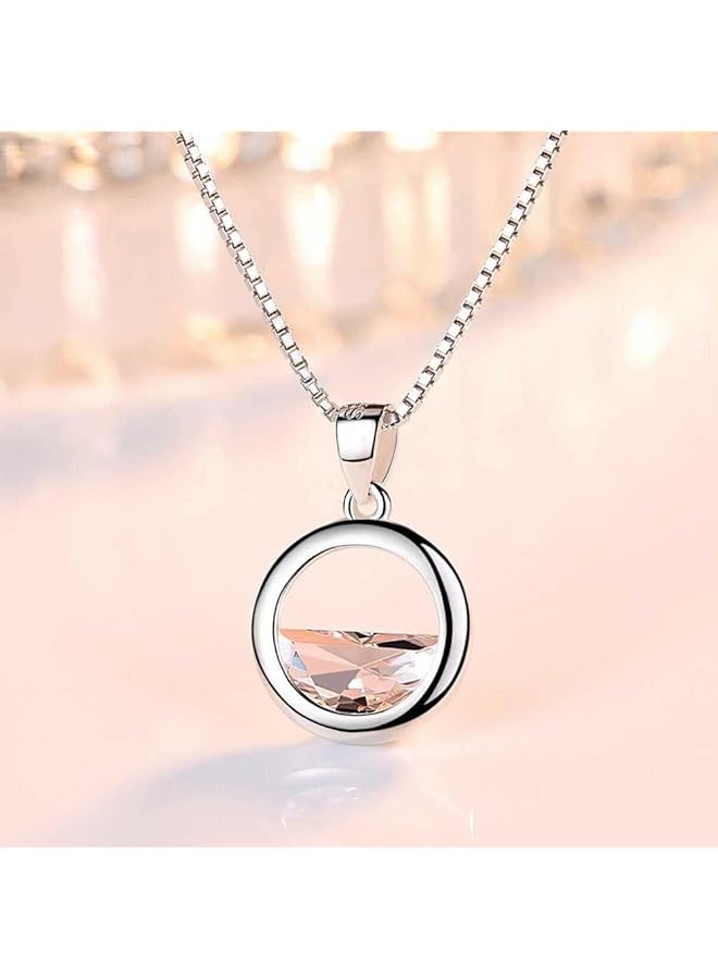 إيروريكس قلادة نسائية من الفضة المطلية بنصف دائرة مفتوحة مرصعة بالزركونيا - Image 4