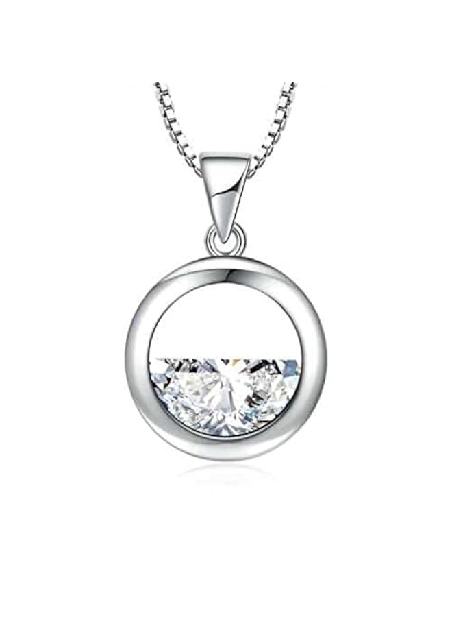 إيروريكس قلادة نسائية من الفضة المطلية بنصف دائرة مفتوحة مرصعة بالزركونيا - Image 1