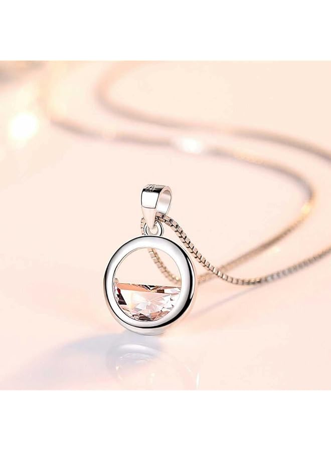 إيروريكس قلادة نسائية من الفضة المطلية بنصف دائرة مفتوحة مرصعة بالزركونيا - Image 3