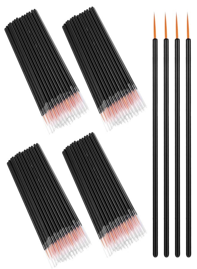 cobee 100 Pcs Disposable Eyeliner Brush Set, Cosmetic Eye Liner Applicator Ultra-fine Point Eyelash Brush Wands Cosmetic Makeup Tool for Lip Liners Eyelashes Detail Painting - Image 1