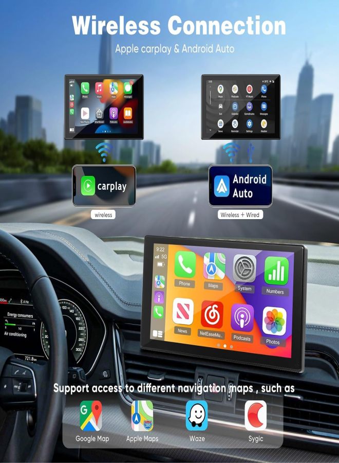 9" Car Stereo Radio Audio Wireless Apple Carplay Android Auto Dash Cam GPS Car Video Camera - Image 5