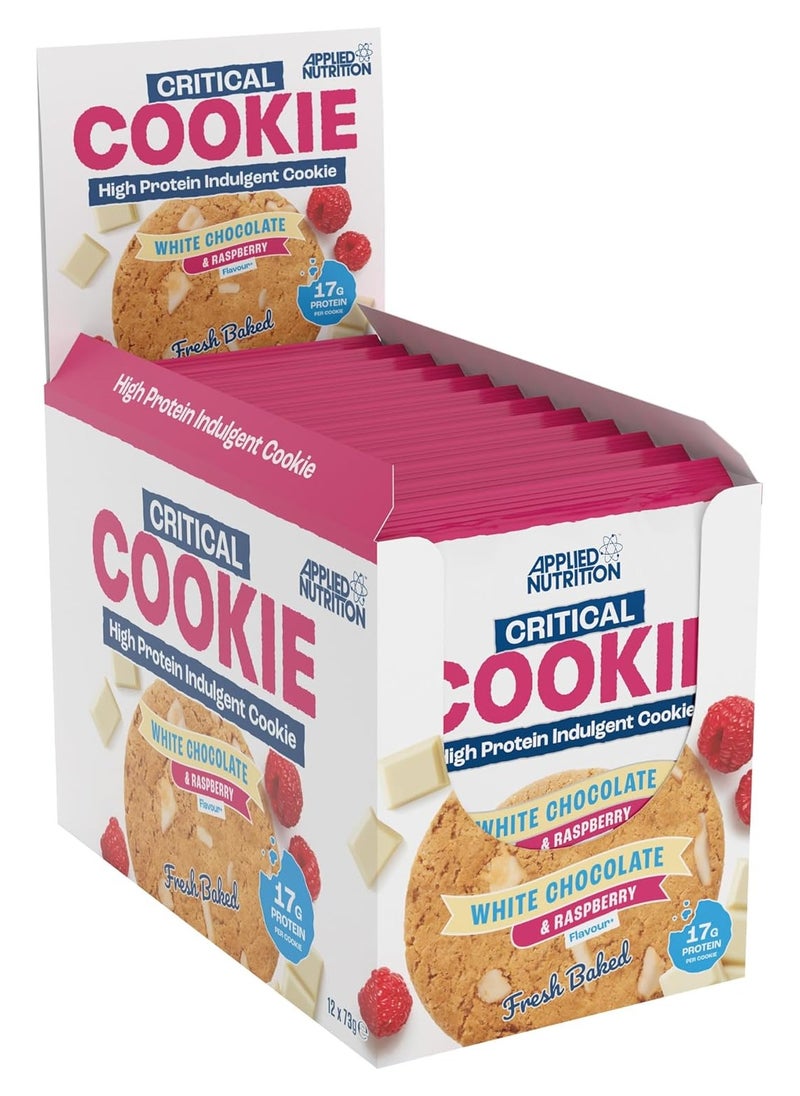 Applied Nutrition Critical Cookie, White Chocolate & Raspberry, Box of 12 Pieces  - Image 1