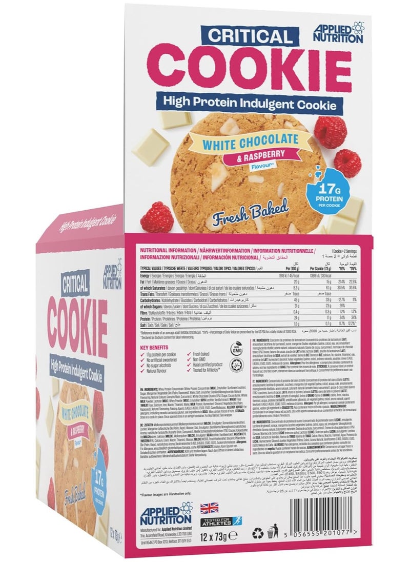 Applied Nutrition Critical Cookie, White Chocolate & Raspberry, Box of 12 Pieces  - Image 5