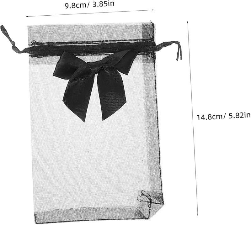 Safigle 10Pcs White Organza Bags Drawstring Pouches For Candy Jewelry Wedding Party Favors - Image 3