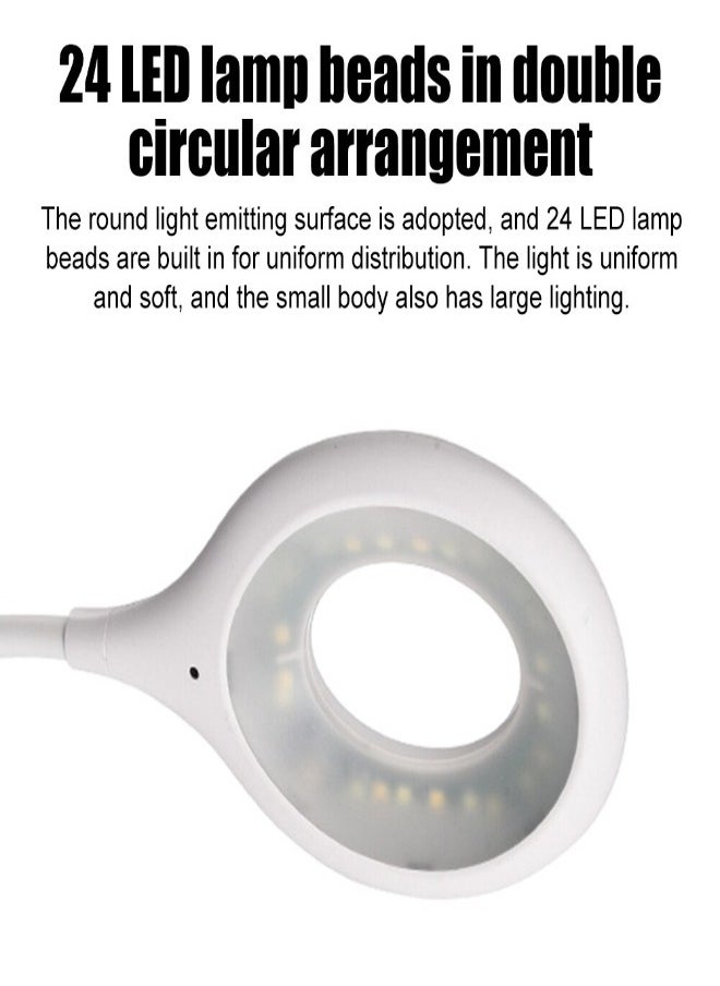 XLT - LED Smart Desk Lamp Voice Operated Portable Night Light Lamp Freely Foldable Table Lamp USB LED Super Bright Ring Lights 3 Mode - Image 1