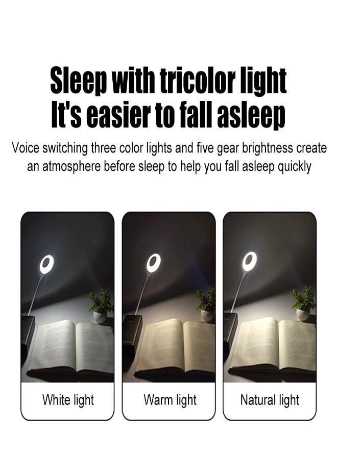 XLT - LED Smart Desk Lamp Voice Operated Portable Night Light Lamp Freely Foldable Table Lamp USB LED Super Bright Ring Lights 3 Mode - Image 1