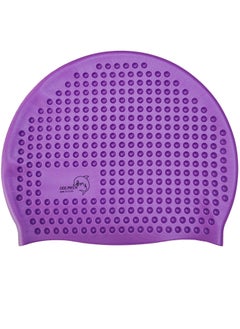 Dolphin Bubble Swimming Cap Silicone Waterproof For Adult, Purple  - Image 3