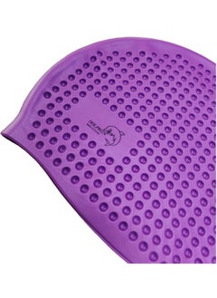 Dolphin Bubble Swimming Cap Silicone Waterproof For Adult, Purple  - Image 5