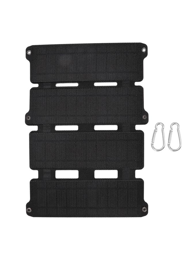 Thoraya Solar Panel Folding Monocrystalline Silicon 2 USB Output Flexible ETFE Solar Panel 14W 5V Black  - Image 1