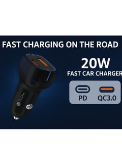 ProOne ProOne PCG22 PD20W + Qualcomm 3.0 18W USB-A & Type-C Fast Car Charger | 12V-24V Input | Dual Port Charger for iPhone 16/15/14/13/12/11, iPad Pro, Samsung S24/S23, AirPods, Apple Watch & More  - Image 2