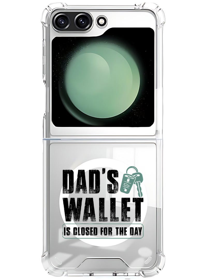 Theodor Magnetic Case for Samsung Galaxy Z Flip 6 Compatible with MagSafe Wireless Charging, Shockproof Phone Bumper Cover Dads wallet Black - Image 1