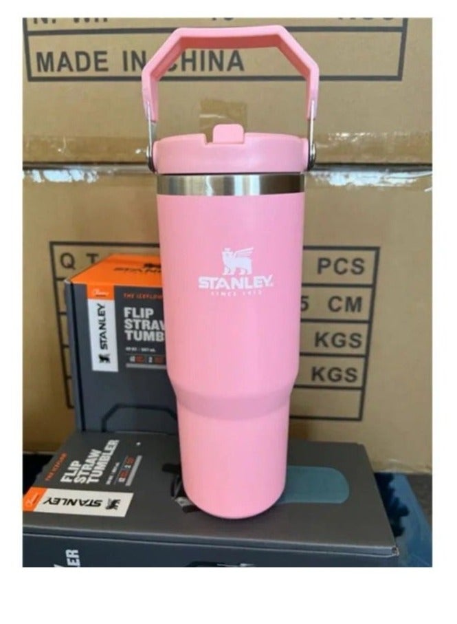 Stanley 30oz IceFlow Flip Straw Water Bottle – Frost Color Edition with Leak-Resistant Snap Lid, Vacuum Insulation for 48 Hours Iced, and Dishwasher Safe Design – Built for Daily Use, Travel, Gym & Outdoor Adventures - Image 1