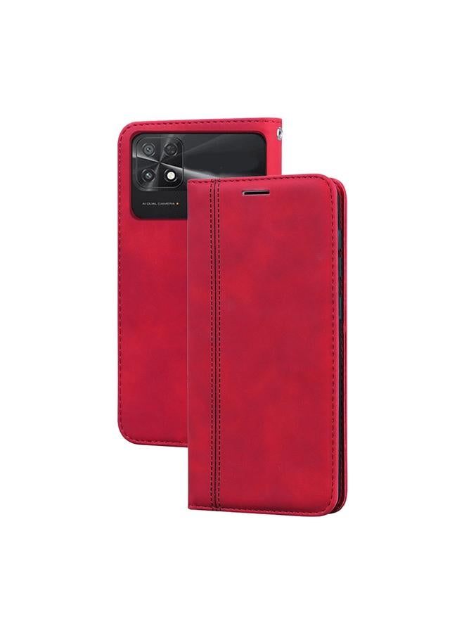 The Bros Case For Xiaomi Poco C40 Frosted Business Magnetic Horizontal Flip PU Phone Case