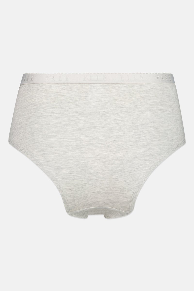 ELLE Women 3 Pieces Embroidered Logo Low Rise Panties, Multicolor - Image 4