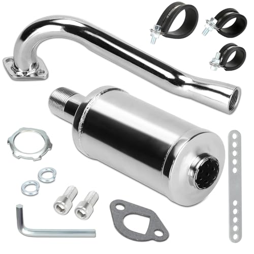 FVRITO 212cc Exhaust Pipe with Muffler for Predator 212 Go Kart 196cc Non Hemi Engine Coleman Powersports KT196 Trailmaster XRX XRS Hammerhead 80T Yerf Dog Manco Tillotson GX200 Performance Parts - Image 1