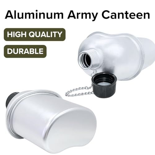 BeGrit Military Canteen Army Canteen WWII US G.I. Style Canteen Kit with Aluminum Cup Stove Stainless Steel Spoon Fork for Hiking Backpacking Camping - Image 4