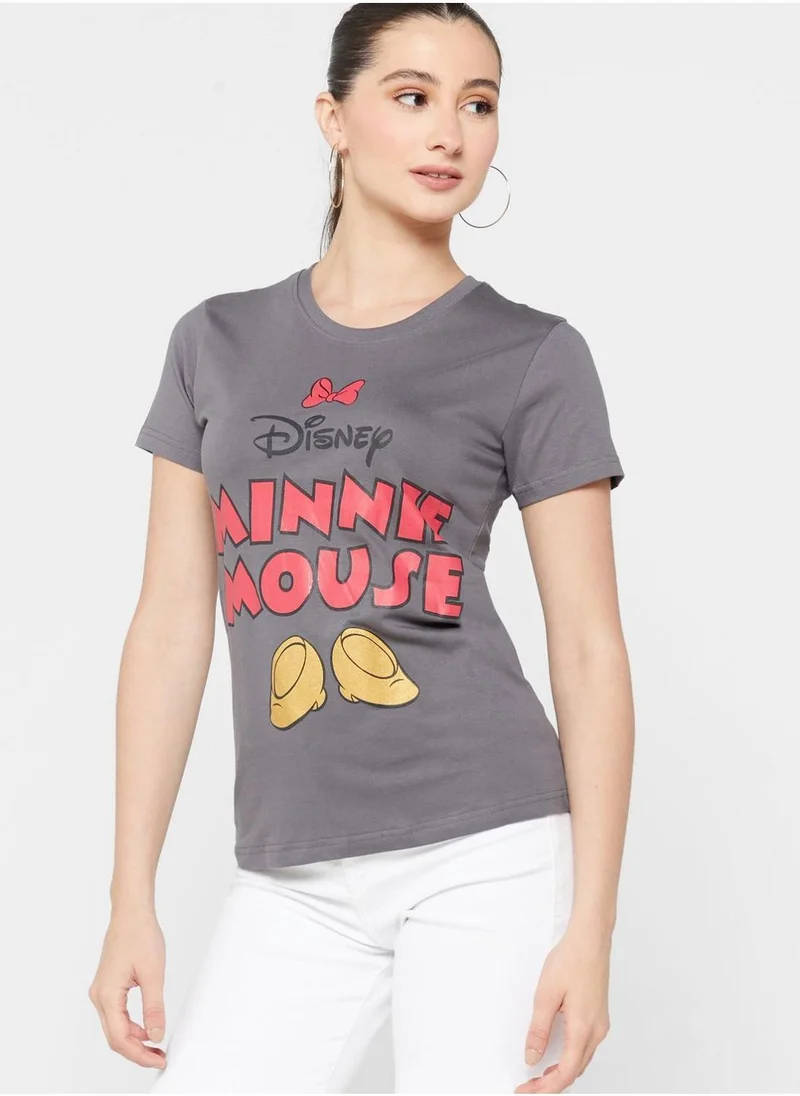 Disney Minnie Mouse Crew Neck Graphic T-Shirt