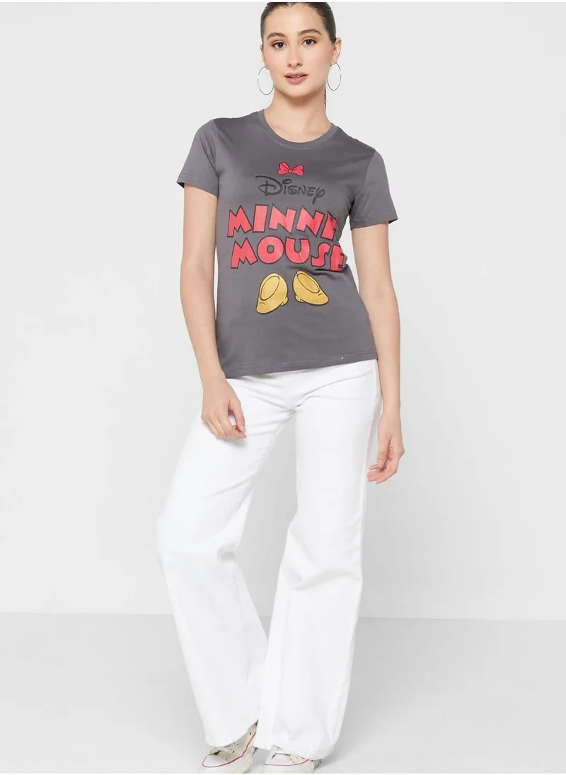 Disney Minnie Mouse Crew Neck Graphic T-Shirt