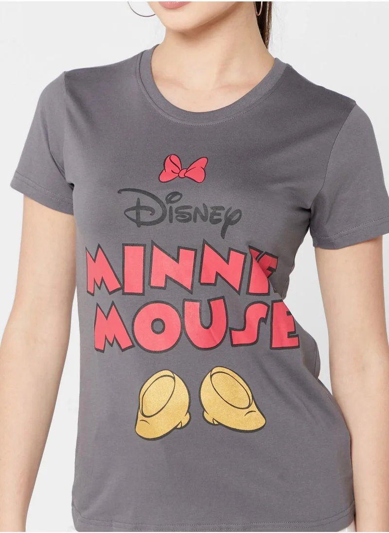 Disney Minnie Mouse Crew Neck Graphic T-Shirt