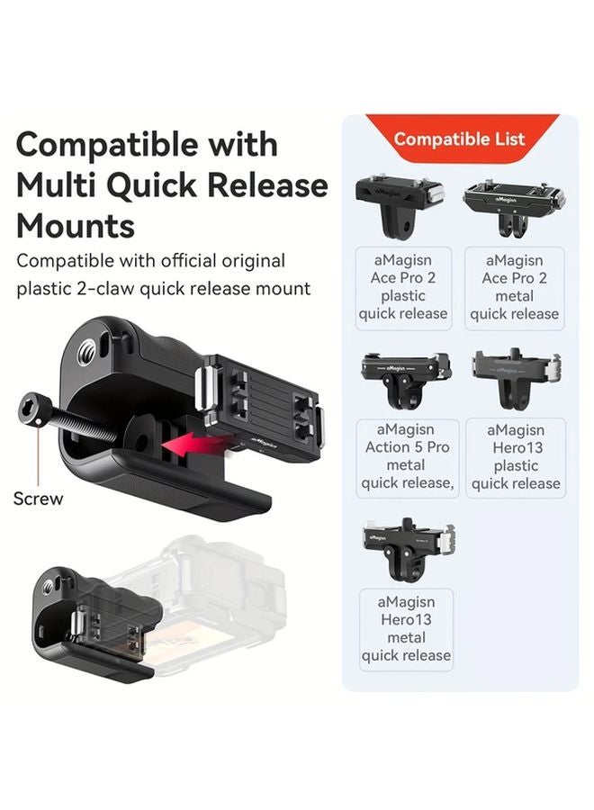 Black Street Photography Handle Kit Compatible with Insta360 ACE Pro 2 Sports Cameras - Image 4