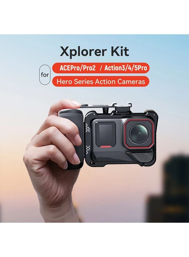 Black Street Photography Handle Kit Compatible with Insta360 ACE Pro 2 Sports Cameras - Image 2