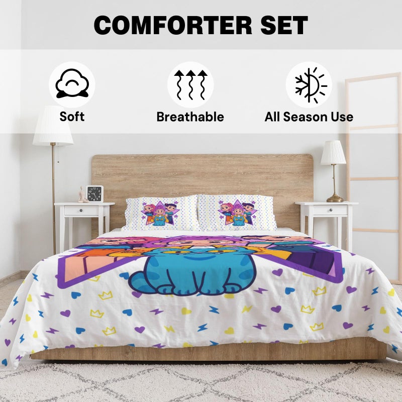 Allenjoy Cute Korean Anime Hunter Comforter Set with 1 Pillowcase for Girls Teens Women Fans Daughter Bedroom Nursery Bedding Room Decor, Machine Washable Durable Twin Size - Image 4