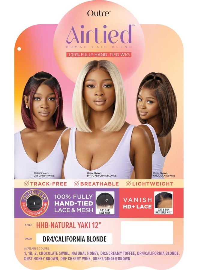 Outre Airtied 100% Fully Hand-Tied Wig - Human Hair Blend - Natural Yaki 12" (NATURAL HONEY) - Image 2