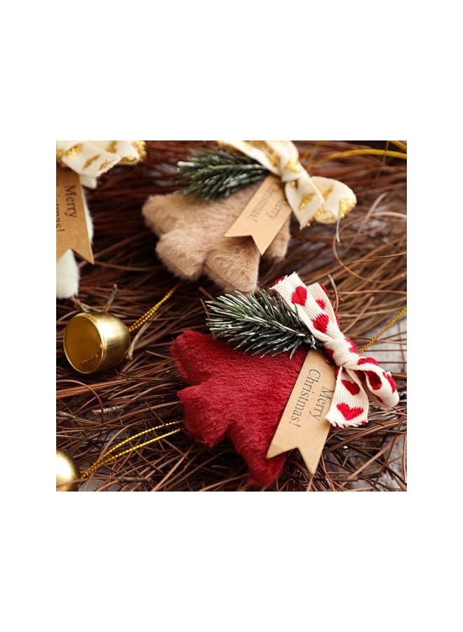 The Bros جرس شجرة عيد الميلاد الأحمر، يمكن استخدامه في الداخل أو في السيارات، زينة رياح معلقة لاحتفالات عيد الميلاد - Image 5