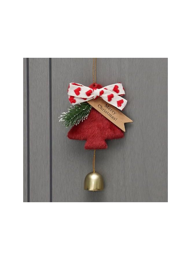 The Bros جرس شجرة عيد الميلاد الأحمر، يمكن استخدامه في الداخل أو في السيارات، زينة رياح معلقة لاحتفالات عيد الميلاد - Image 3