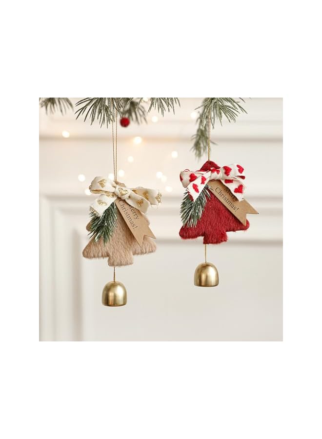 The Bros جرس شجرة عيد الميلاد الأحمر، يمكن استخدامه في الداخل أو في السيارات، زينة رياح معلقة لاحتفالات عيد الميلاد - Image 4